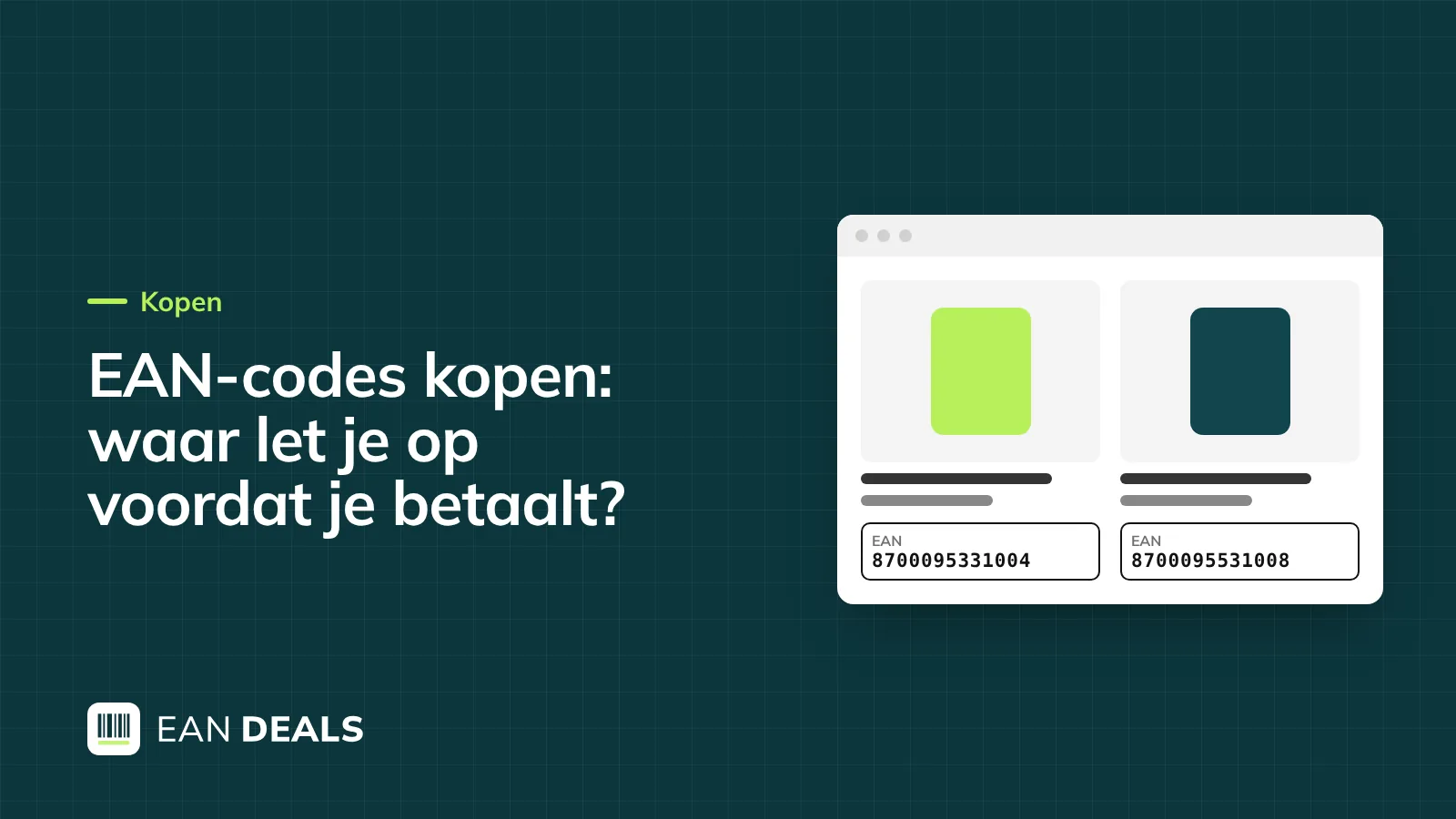 Winkelwagen met een EAN-13 barcode en een afvinklijst ernaast